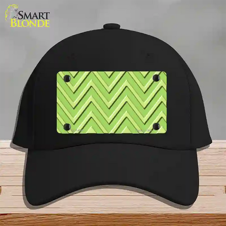 Lime Green Lighter Lime Green Large Chevron Novelty License Plate Hat Cotton / Black