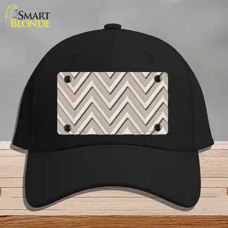 Tan Light Tan Large Chevron Novelty License Plate Hat Cotton / Black