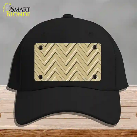 Gold Light Gold Large Chevron Novelty License Plate Hat Cotton / Black