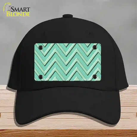 Mint Light Mint Large Chevron Novelty License Plate Hat Cotton / Black