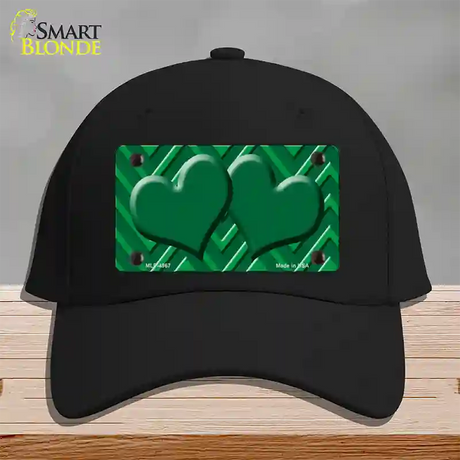 Green Light Green Heart Large Chevron Novelty License Plate Hat Cotton / Black