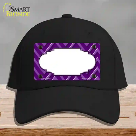 Purple Light Purple Scallop Large Chevron Novelty License Plate Hat Cotton / Black