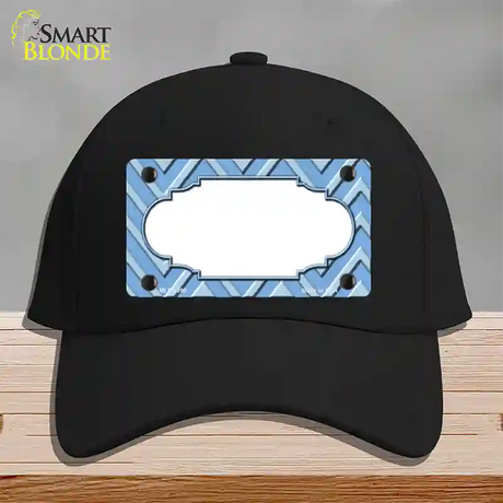 Light Blue Lighter Blue Scallop Large Chevron Novelty License Plate Hat Cotton / Black