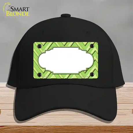 Lime Green Lighter Lime Green Scallop Large Chevron Novelty License Plate Hat Cotton / Black