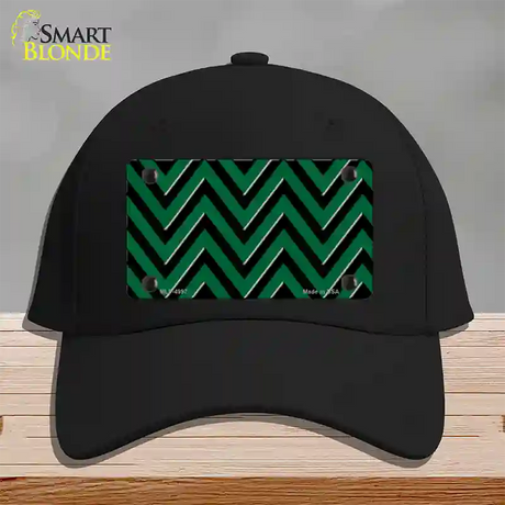 Green Black Large Chevron Novelty License Plate Hat Cotton / Black