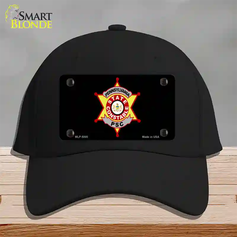 PA Constable Star Novelty License Plate Hat Cotton / Black