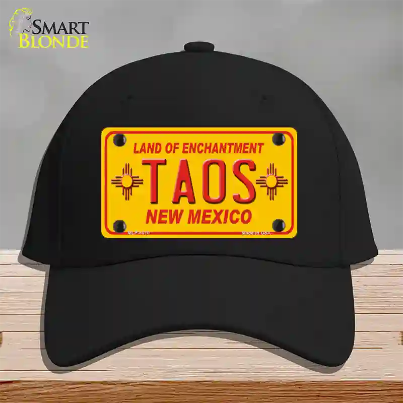 Taos Yellow New Mexico Novelty License Plate Hat Cotton / Black