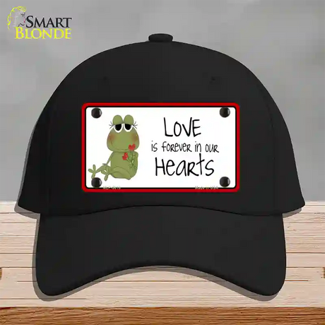 Love In Our Hearts Frog Novelty License Plate Hat Cotton / Black