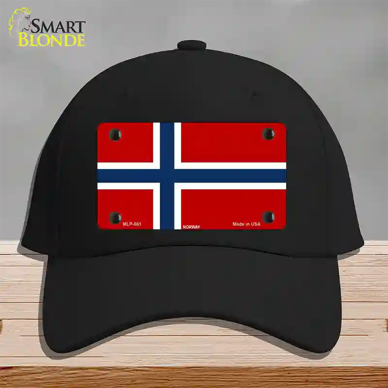 Norway Flag Novelty License Plate Hat Cotton / Black