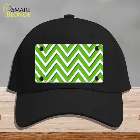 Kelly Green White Chevron Novelty License Plate Hat Cotton / Black