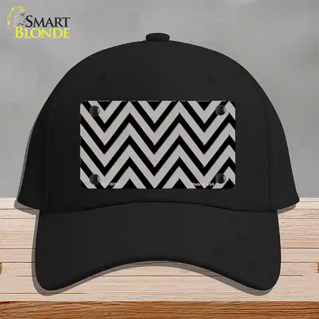 Grey Black Chevron Novelty License Plate Hat Cotton / Black