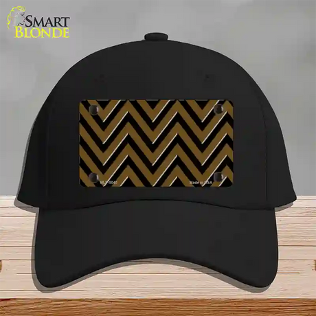 Brown Black Chevron Novelty License Plate Hat Cotton / Black