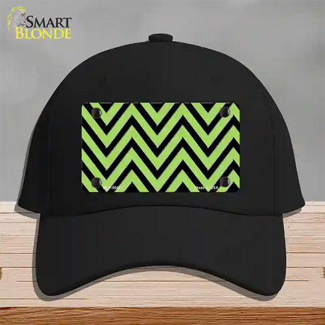 Lime Green Black Chevron Novelty License Plate Hat Cotton / Black