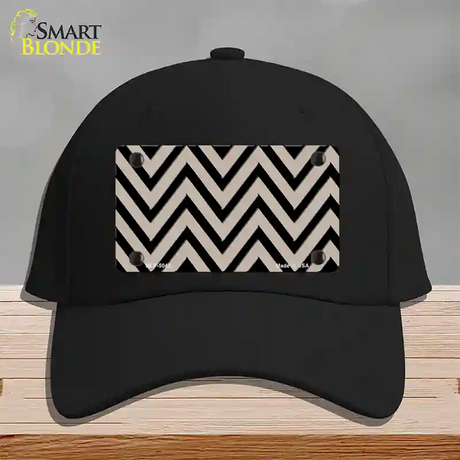 Tan Black Chevron Novelty License Plate Hat Cotton / Black