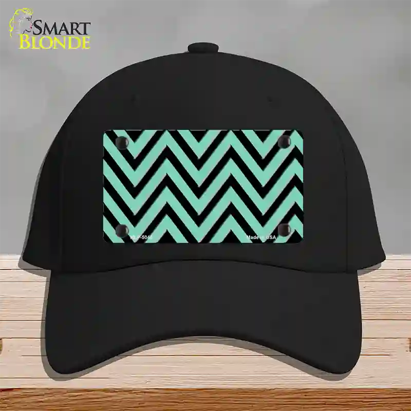 Mint Black Chevron Novelty License Plate Hat Cotton / Black