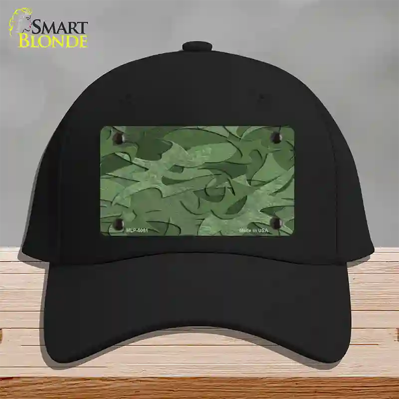 Green Camouflage Novelty License Plate Hat Cotton / Black