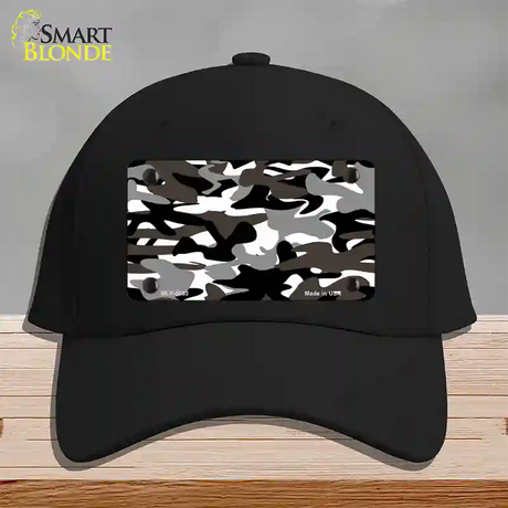 Black And White Camouflage Novelty License Plate Hat Cotton / Black