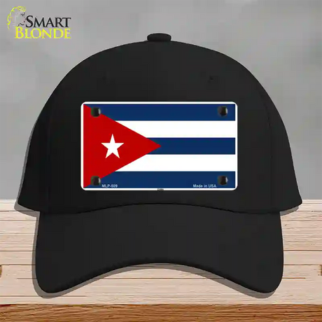 Cuba Flag Novelty License Plate Hat Cotton / Black