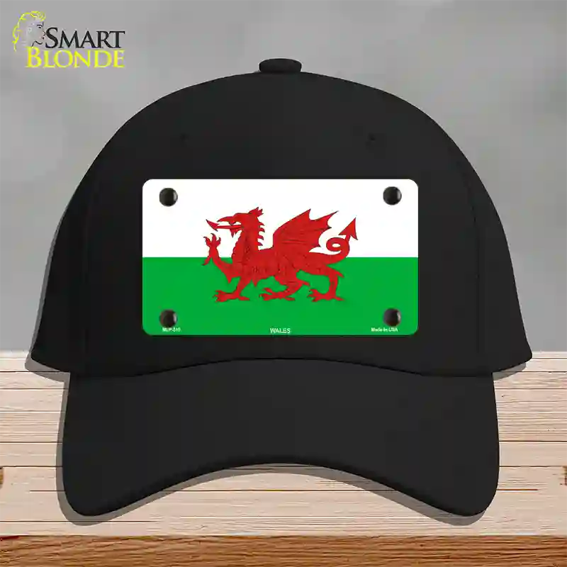 Wales Flag Novelty License Plate Hat Cotton / Black