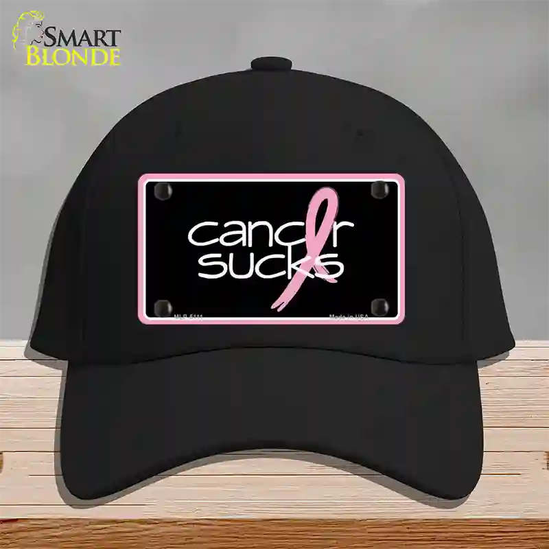 Cancer Sucks Novelty License Plate Hat Cotton / Black