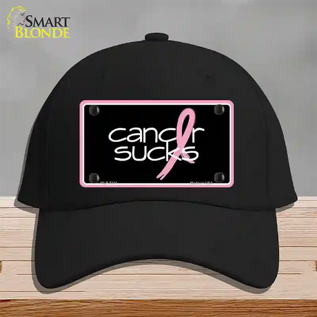 Cancer Sucks Novelty License Plate Hat Cotton / Black