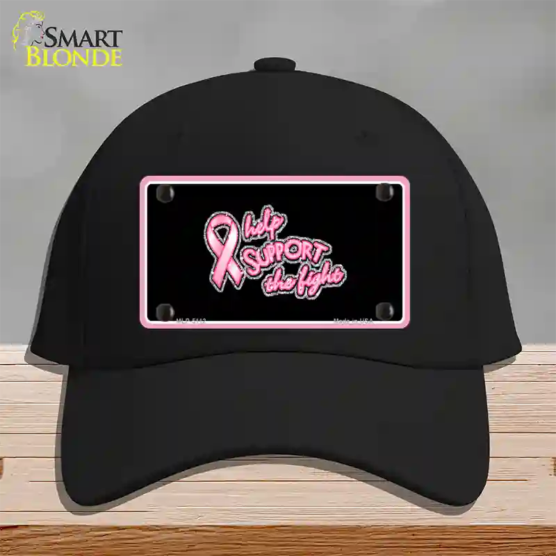 Help Support The Fight Novelty License Plate Hat Cotton / Black