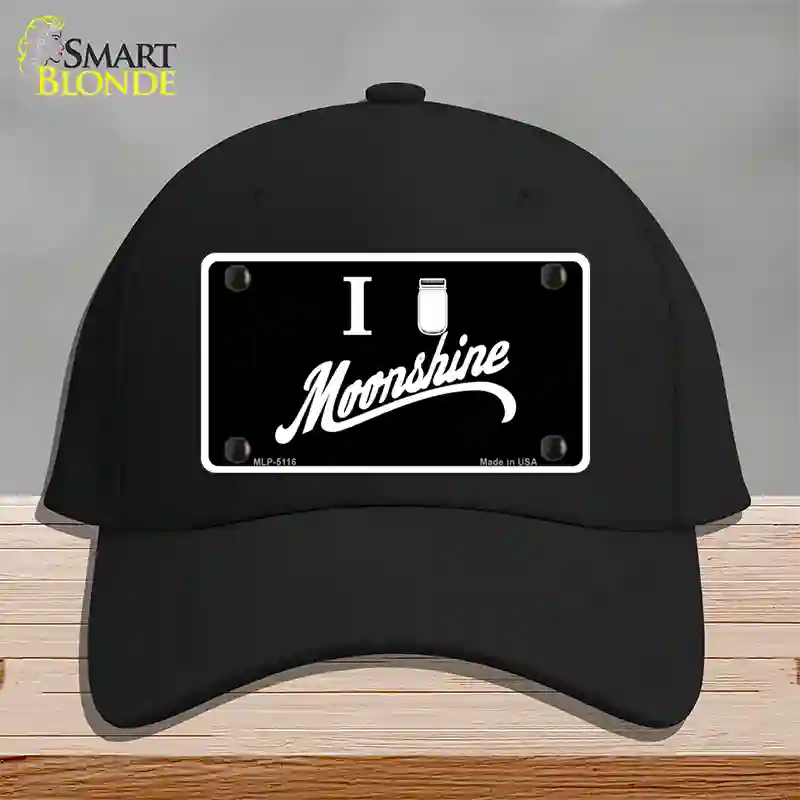 I Love Moonshine Novelty License Plate Hat Cotton / Black