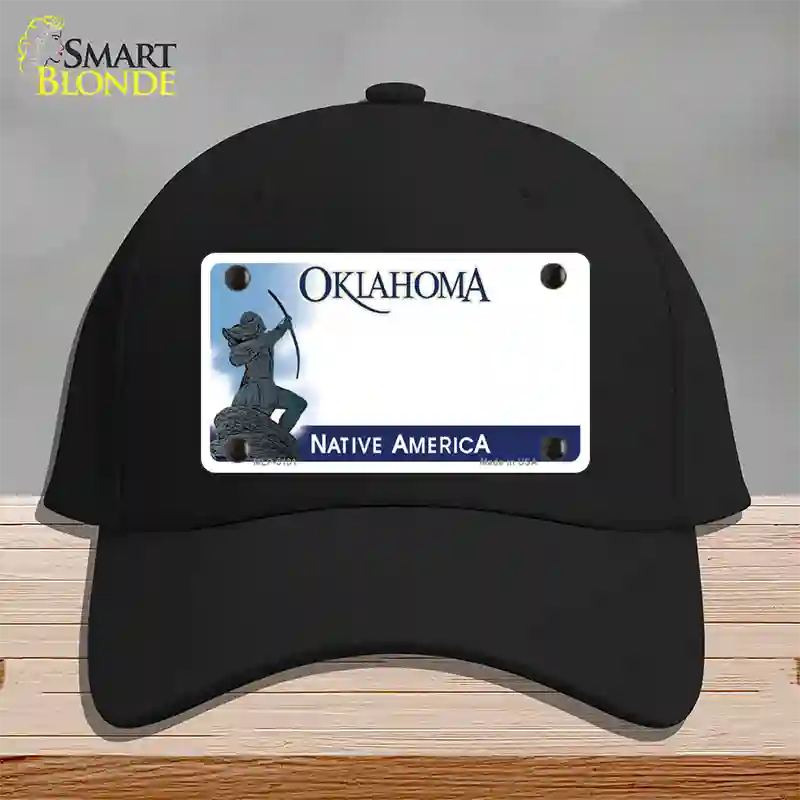 Oklahoma Native America State Blank Novelty License Plate Hat Cotton / Black