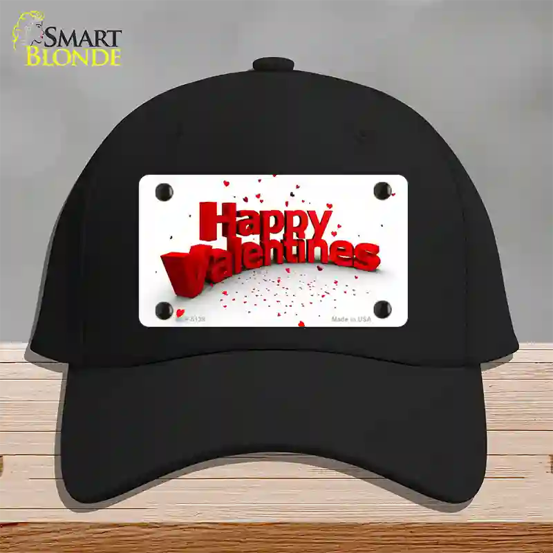 Happy Valentines Novelty License Plate Hat Cotton / Black