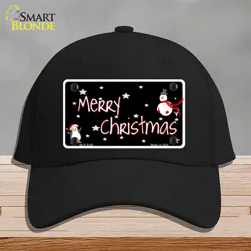 Merry Christmas Novelty License Plate Hat Cotton / Black