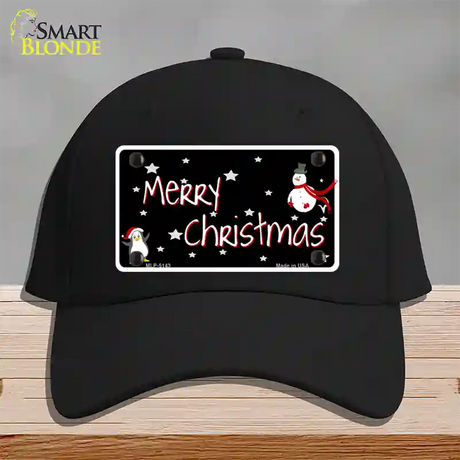 Merry Christmas Novelty License Plate Hat Cotton / Black