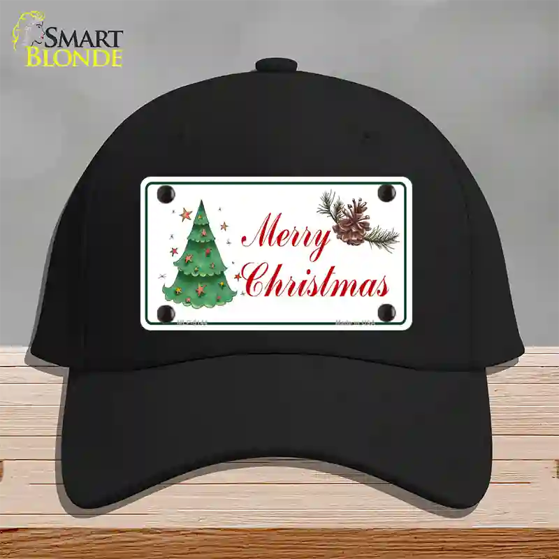 Merry Christmas Tree Novelty License Plate Hat Cotton / Black