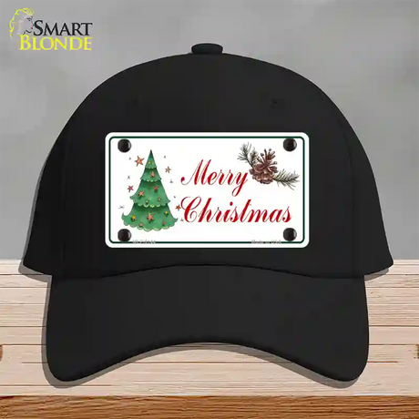 Merry Christmas Tree Novelty License Plate Hat Cotton / Black