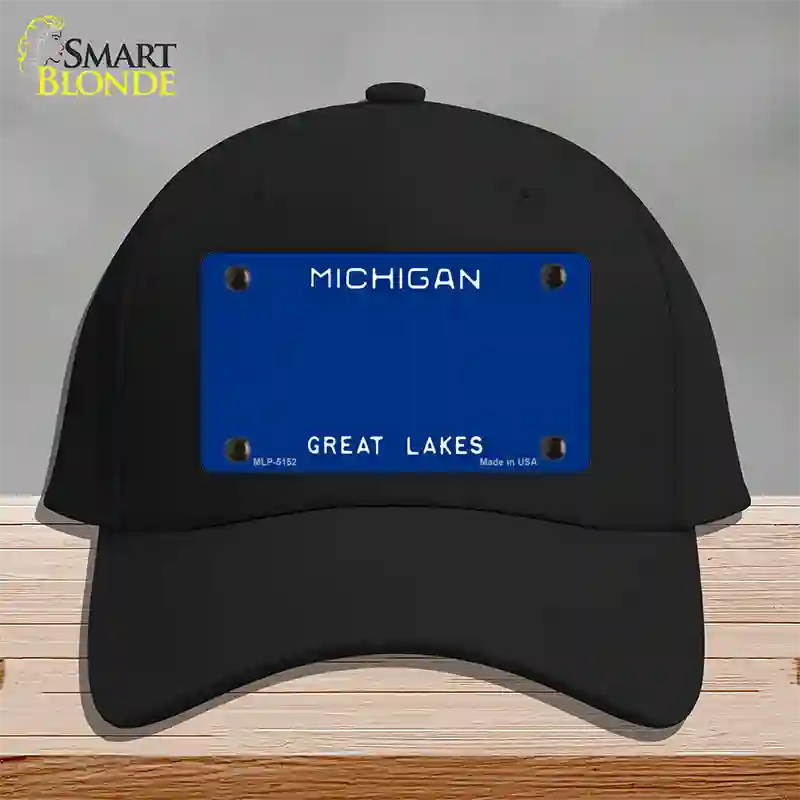 Michigan Great Lakes Plate State Blank Novelty License Plate Hat Cotton / Black