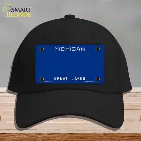 Michigan Great Lakes Plate State Blank Novelty License Plate Hat Cotton / Black