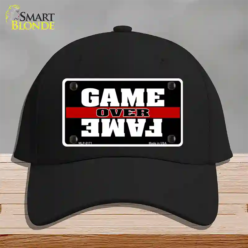 Game Over Fame Novelty License Plate Hat Cotton / Black