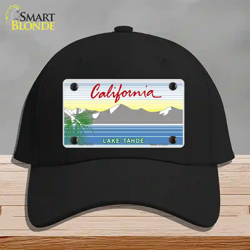 California Lake Tahoe State Blank Novelty License Plate Hat Cotton / Black