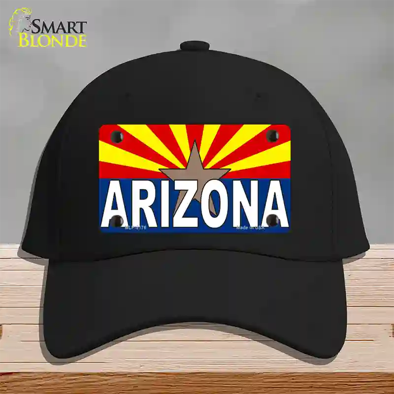 Arizona Flag White Arizona Novelty License Plate Hat Sign Cotton / Black