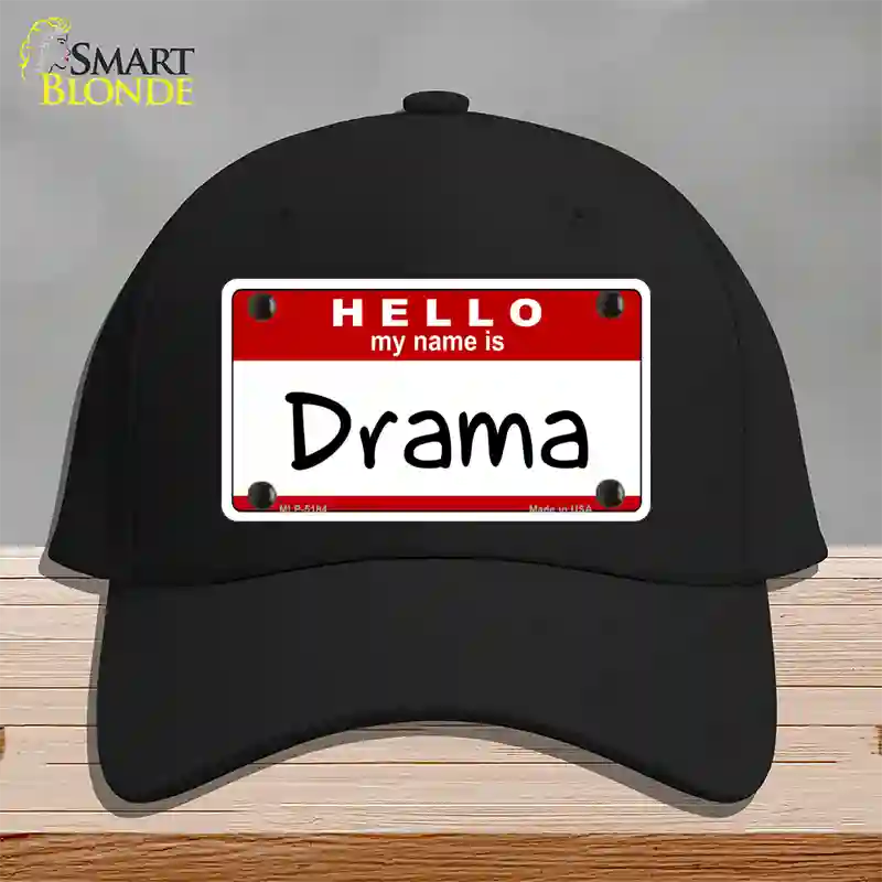 My Name Is Drama Novelty License Plate Hat Cotton / Black