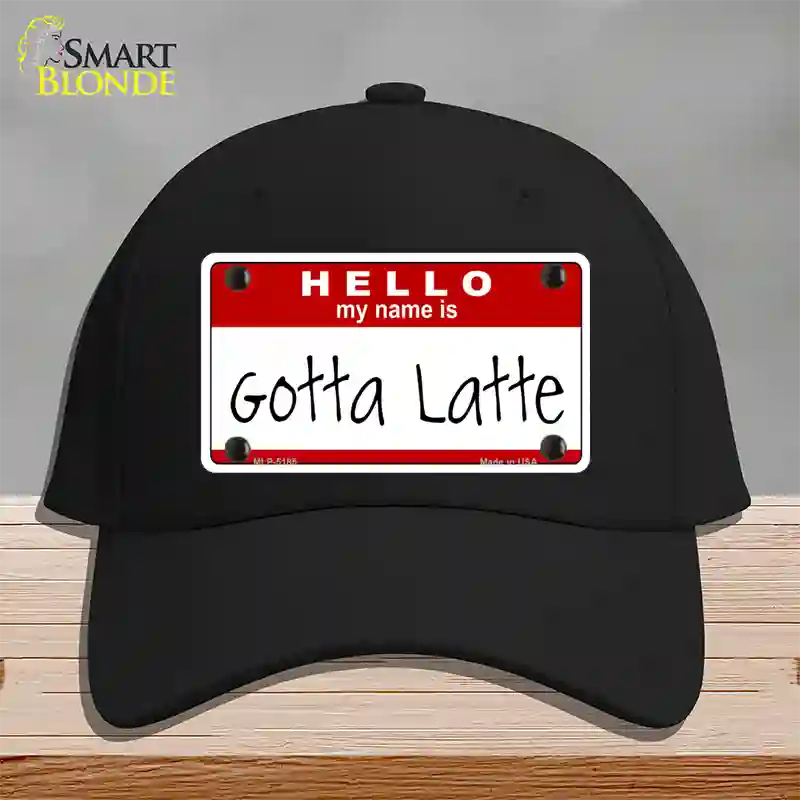 Gotta Latte Novelty License Plate Hat Cotton / Black