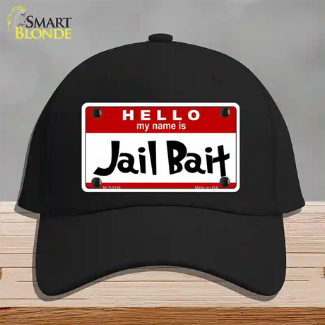 Jail Bait Novelty License Plate Hat Cotton / Black