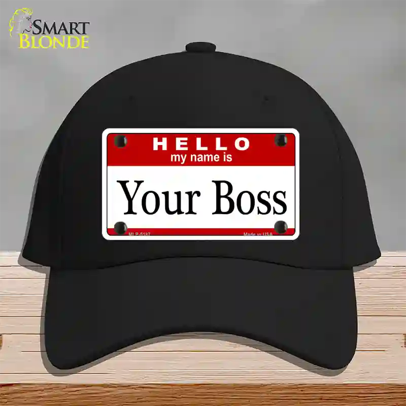 Your Boss Novelty License Plate Hat Cotton / Black