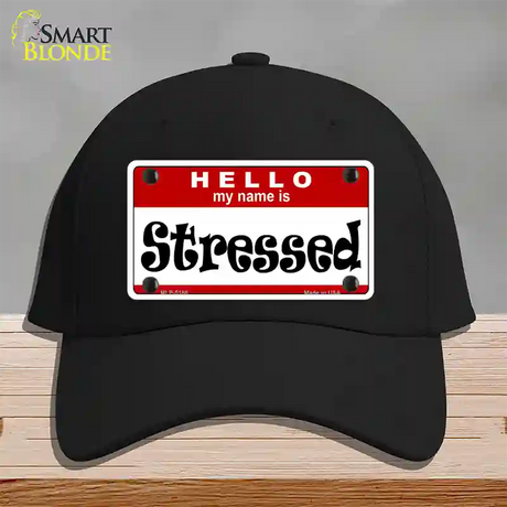 Stressed Novelty License Plate Hat Cotton / Black