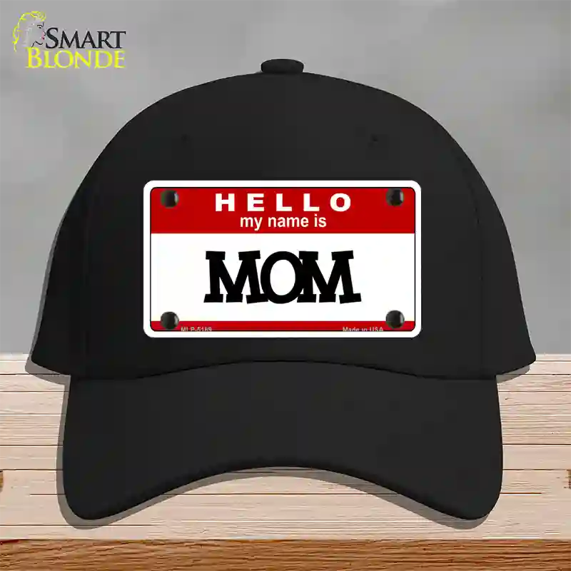 Mom Novelty License Plate Hat Cotton / Black