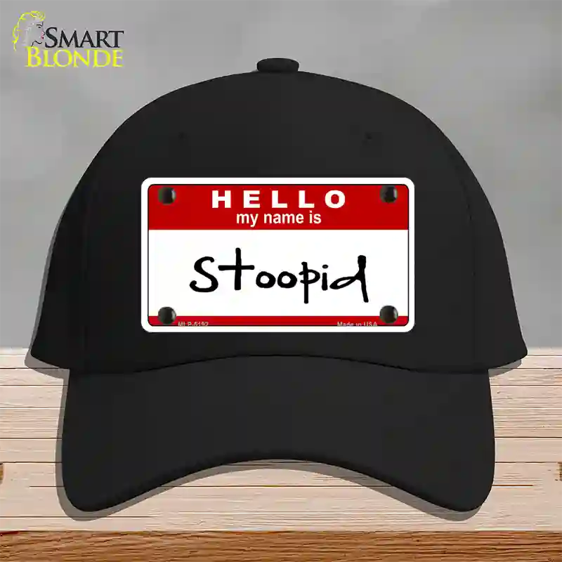 Stoopid Novelty License Plate Hat Cotton / Black