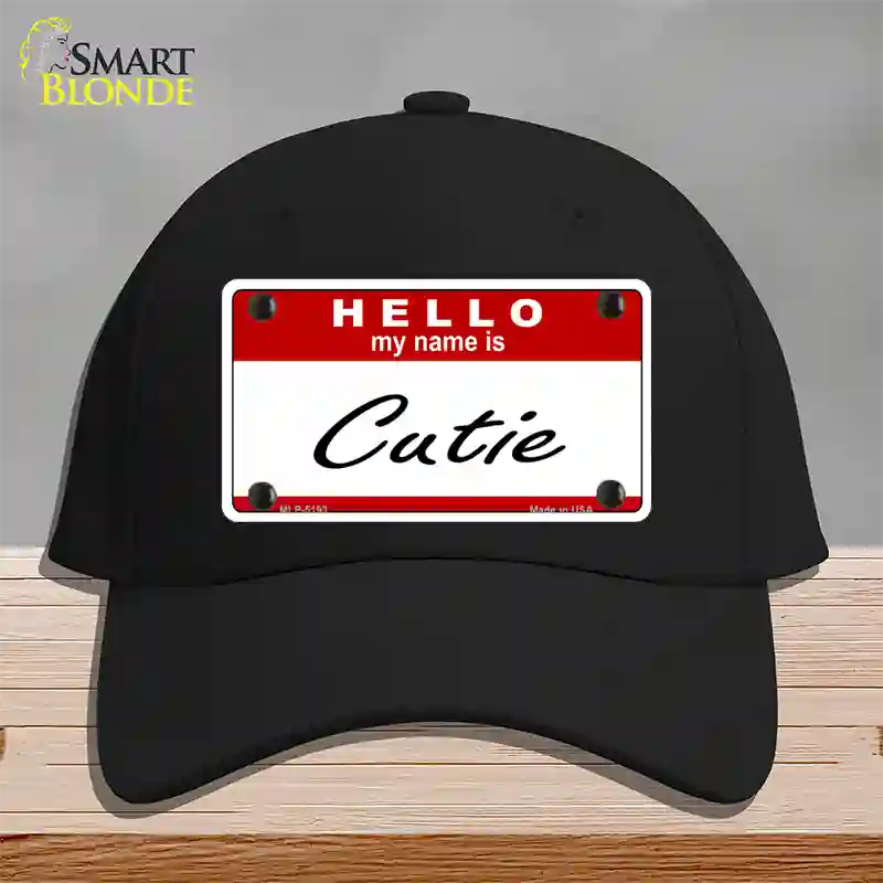 Cutie Novelty License Plate Hat Cotton / Black