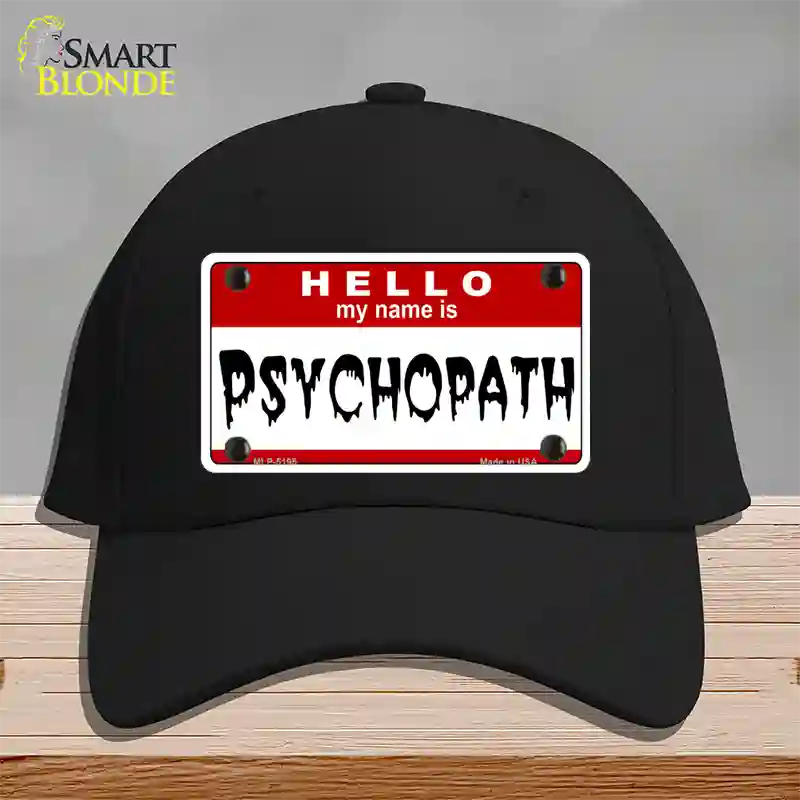 Psychopath Novelty License Plate Hat Cotton / Black