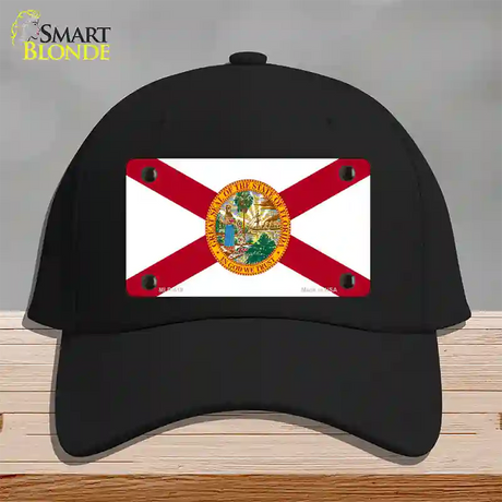 Florida State Flag Novelty License Plate Hat Cotton / Black