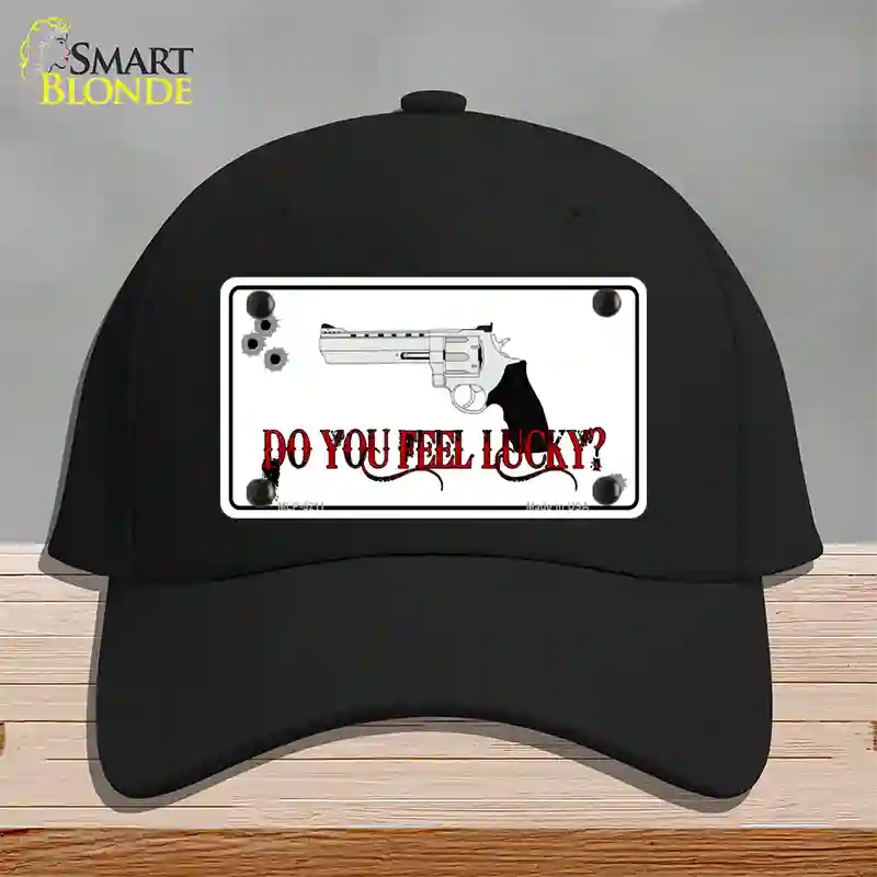 Do You Feel Lucky Novelty License Plate Hat Cotton / Black