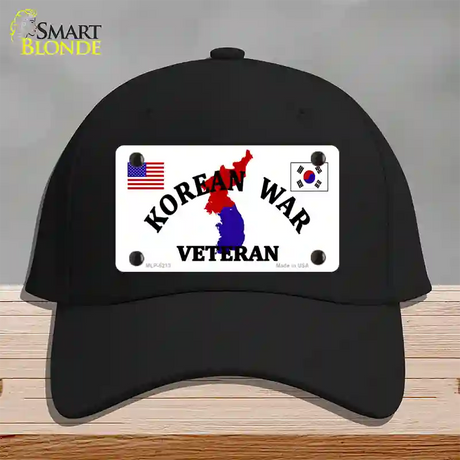 Korean War Veteran Novelty License Plate Hat Cotton / Black